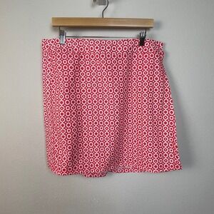RipSkirt Womens Size L Red White Circle Pattern A-Line Mini Skirt Beach Resort